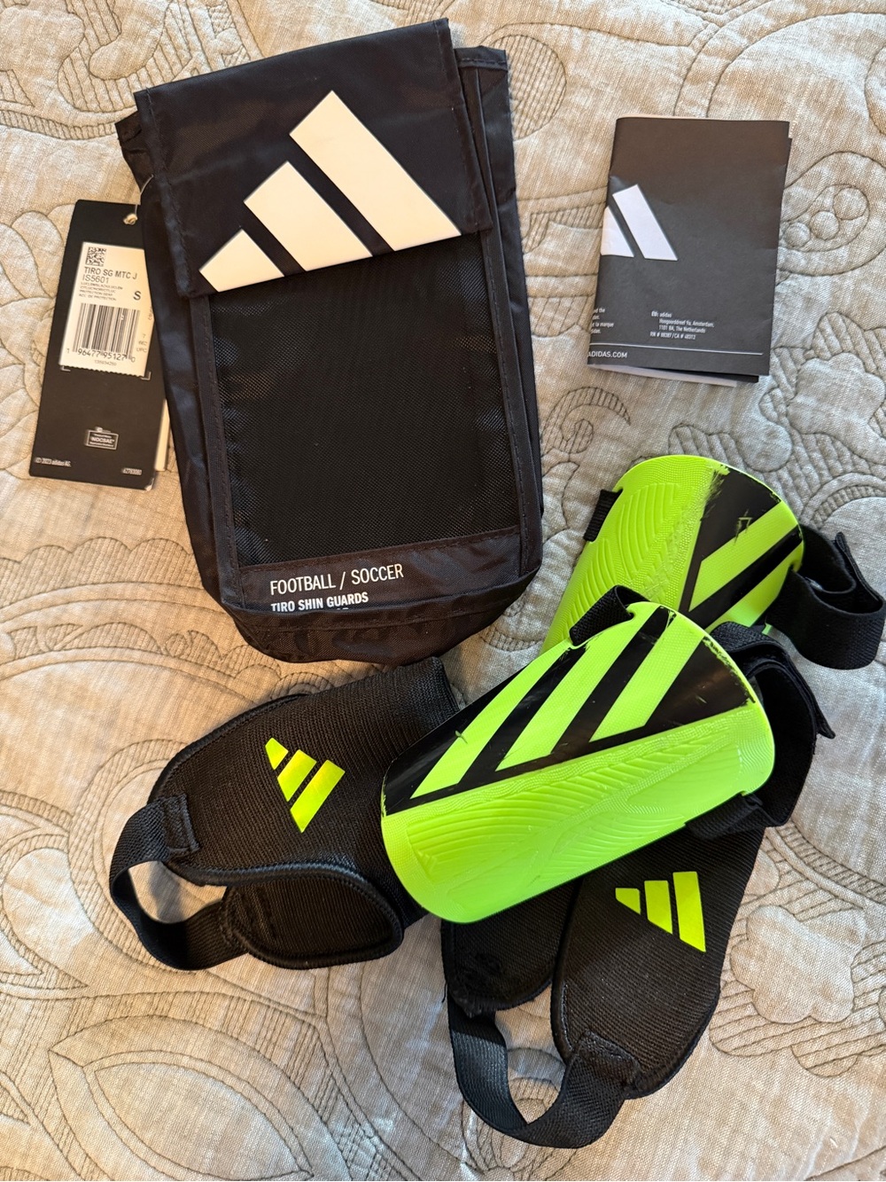 Kids Adidas soccer guards in size Small